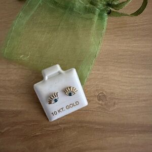 Gold Eye Stud Earrings